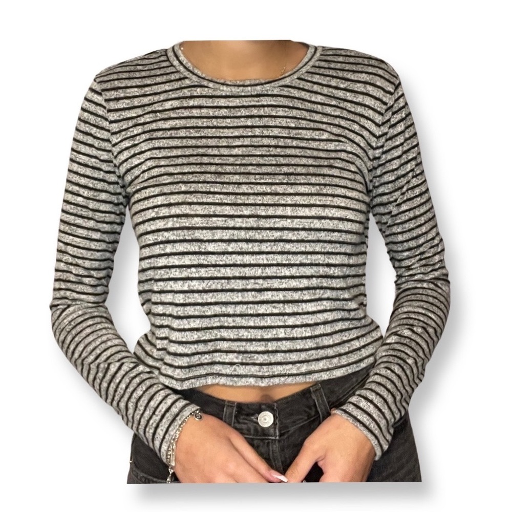 Pacsun striped cropped long sleeve